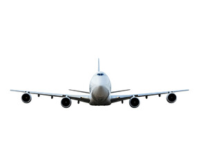 airplane isolated on the white background, frot view