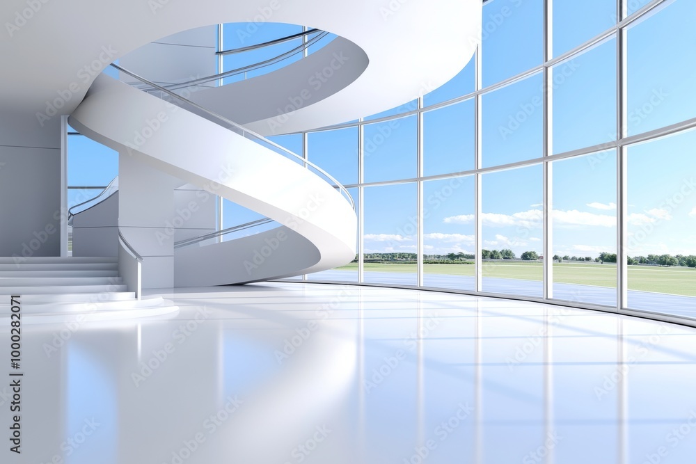 Poster abstract architecture background with spectacular design in 3d
