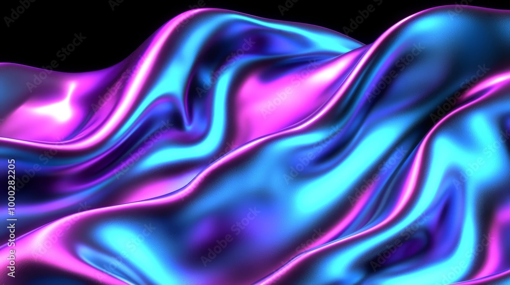 Poster the background of this 3d rendering features curved layers and folds. the drapery waving and flutter