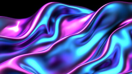 Fototapeta premium The background of this 3D rendering features curved layers and folds. The drapery waving and fluttering. Modern Ultraviolet Wallpaper.