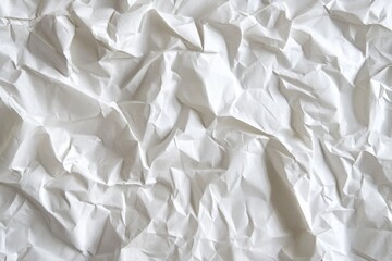 Obraz premium Crumpled white paper texture background, isolated, single object