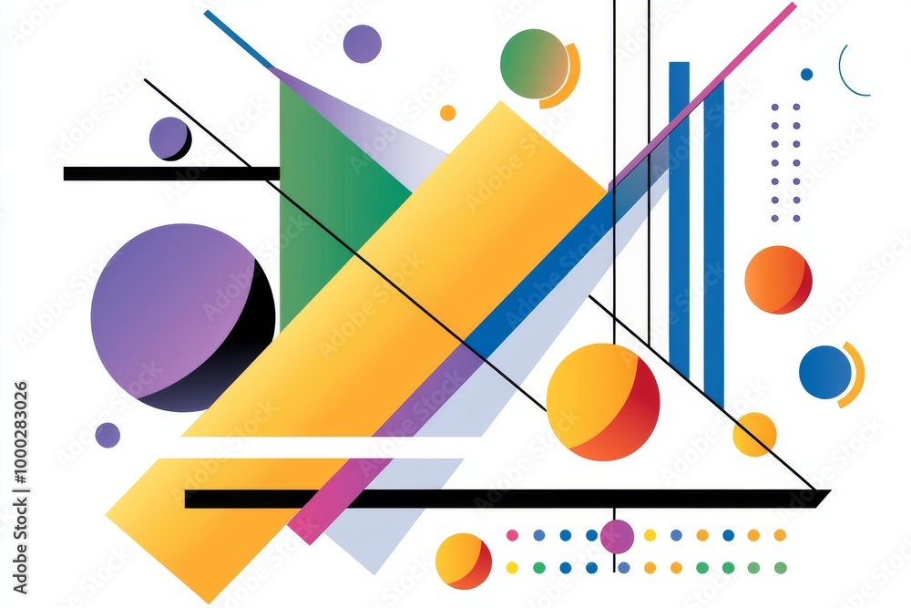Poster modern geometric abstract art pattern in different colors