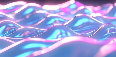 Fototapeta premium Stocked digital background with pink blue glowing neon lines. Data transfer concept.