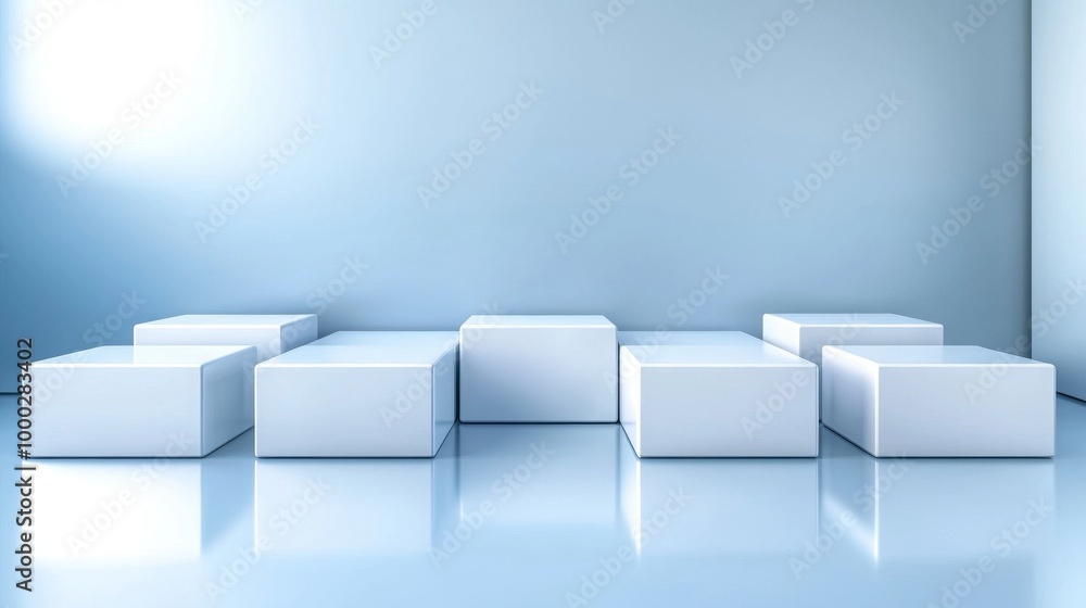 Aufkleber glossy squares abstract tech banner design. abstract blue background with transparent layers in squa