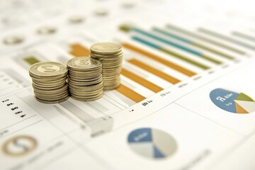 Money capital management chart on solid white background, single object