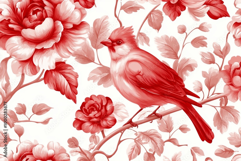Poster stock image of a toile pattern tapestry. created using a stock image library