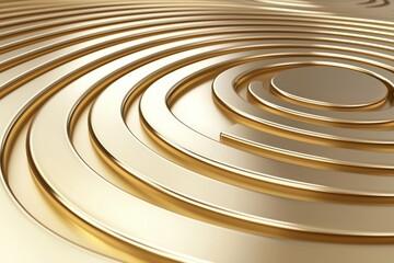 Obraz premium The background texture is a radial, round, golden metal matte texture. The pattern is a steel gold pattern on a gold background.