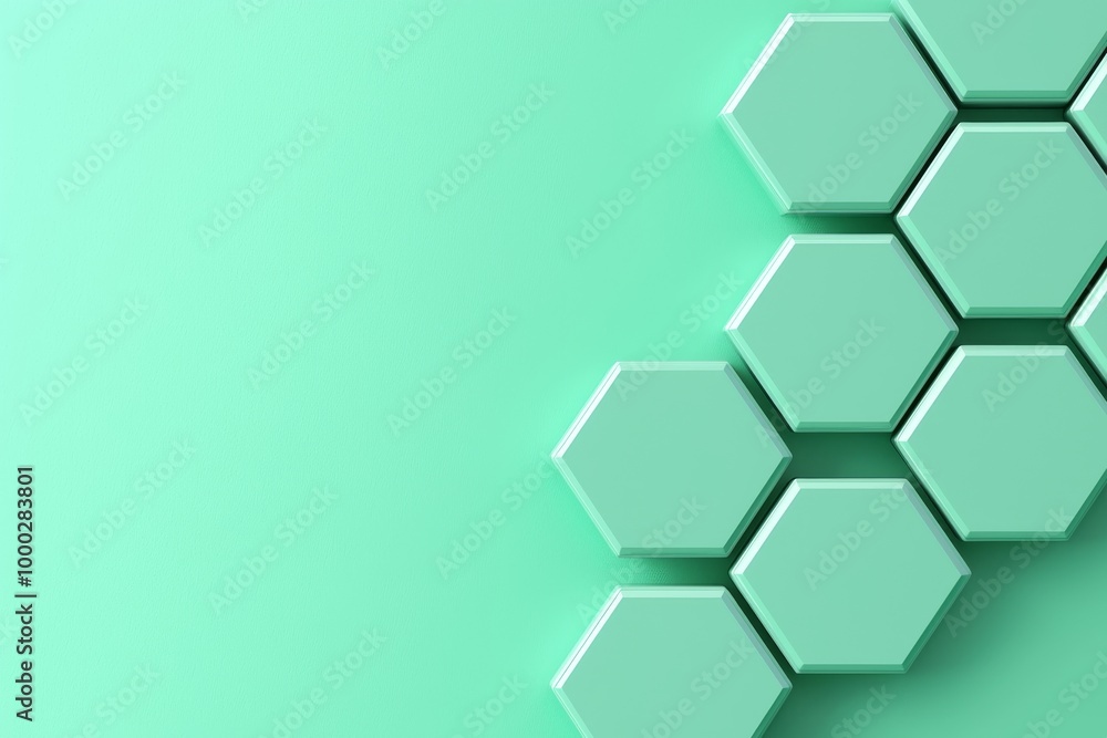 Poster the hexagon background design has a geometric abstract structure based on molecular structures.