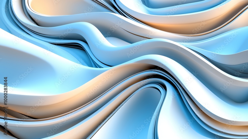Poster a pattern of soft geometric waves creates an atmosphere reminiscent of gentle sound frequencies or a