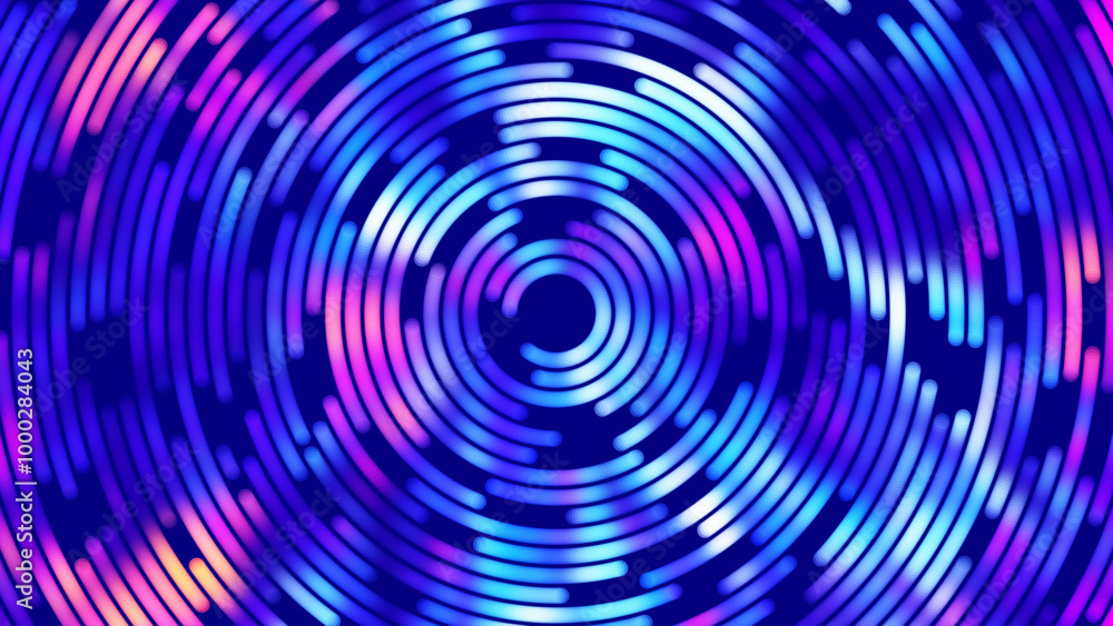 Aufkleber Abstract Circular Concentric Circles Pattern Background. Round Colorful Arcs Backdrop. Moving Circles Vector Illustration. Futuristic Design for Technology or Science Event.