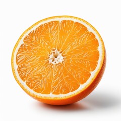 A cross-section of a vibrant orange showcasing its juicy interior.