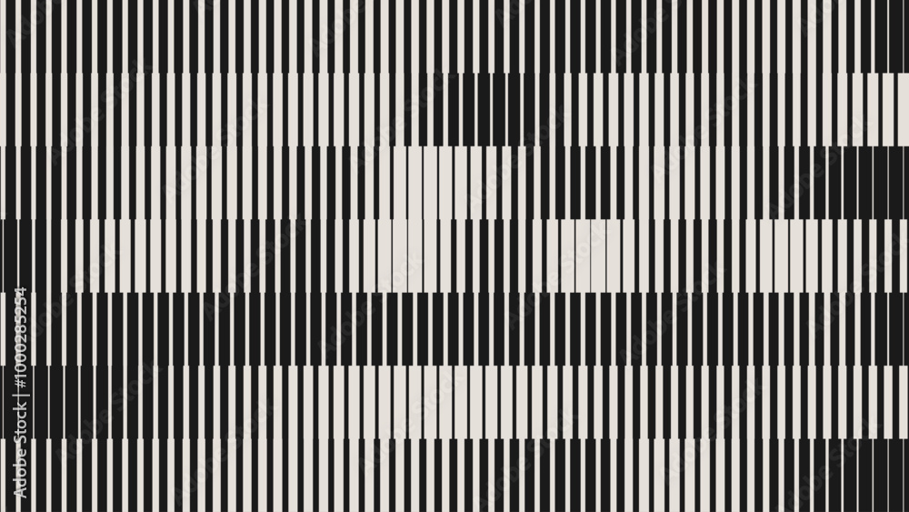 Poster Line Halftone Gradient Effect Pattern. Vertical Straight Lines Background. Black and White Abstract Texture with Parallel Stripes Thick to Thin. Vector Illustration.