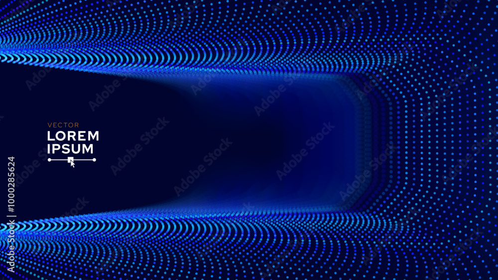 Leinwandbilder metaverse vr wireframe room blue background. vector perspective grid. futuristic vr game geometric b