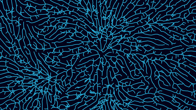 Mycelium Fungus Macro Pattern. Fungus Scientific Medical Research Background. Science Macro Pattern Backdrop. Futuristic Plant Microbiology Healthcare. Vector Illustration.