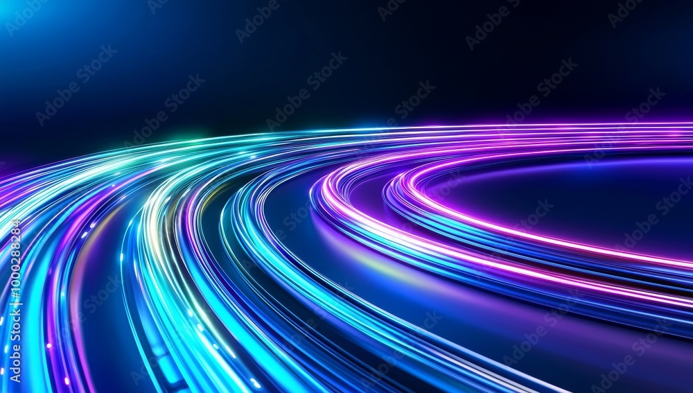 Poster imagining a futuristic shape with abstract lines. modern background design.