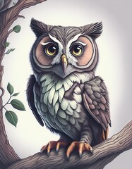 Fototapeta premium Owl in a tree 