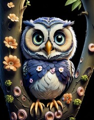 Obraz premium owl on a branch