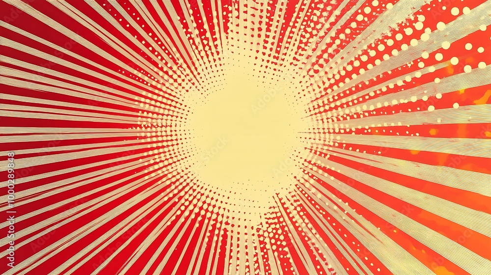 Aufkleber Abstract background with a red, white, and yellow color scheme and a circular pattern in the center.