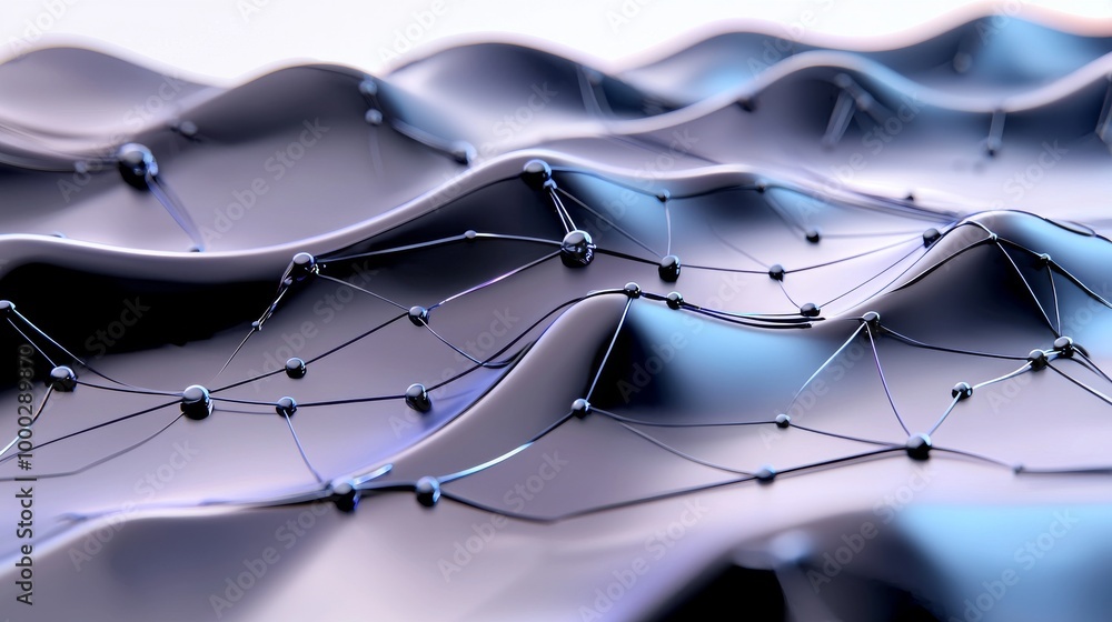 Poster an abstract rendering of futuristic dots and lines. computer geometric digital connections. futurist