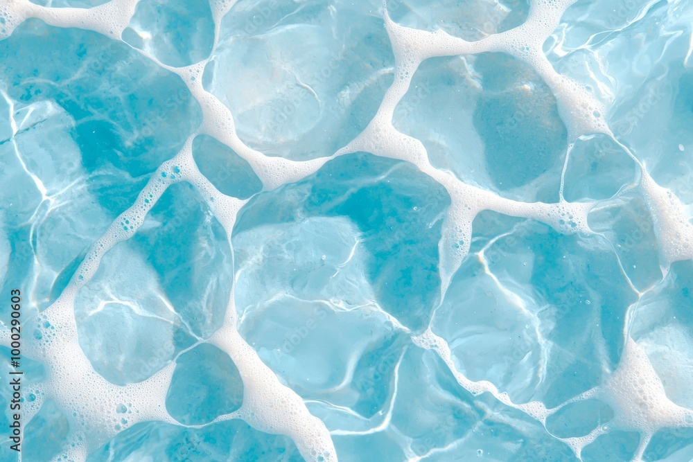 Poster flowing abstract lines on an elegant sea color background