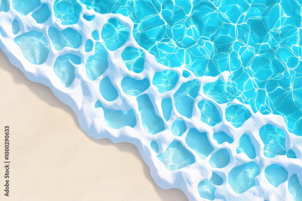 Poster flowing abstract lines with an elegant abstract background in sea colors