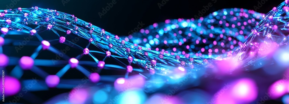 Poster Technology background. Digital connection dots and lines. Plexus effect.