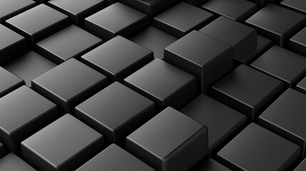 Fototapeta premium Isolated 3D black cubes with abstract geometric backgrounds
