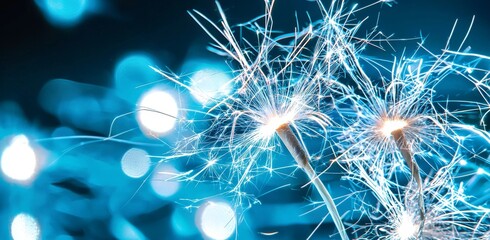 Naklejka premium In this abstract background, fireworks light up the night at night.