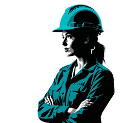 A woman technician on work. PNG and vector