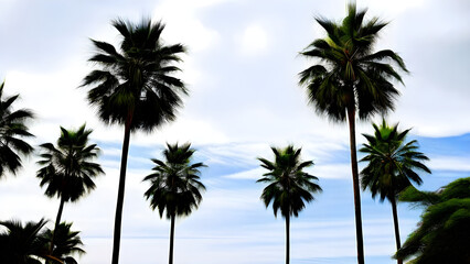 Fototapeta premium palm trees and blue sky