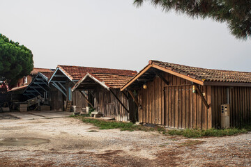 Oyster farming village by the sea in Arcachon, France