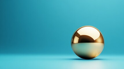 Golden egg on blue background