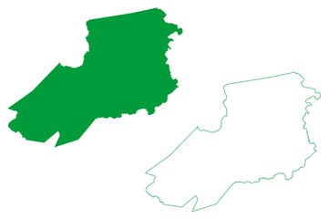 Pojuca municipality (Bahia state, Municipalities of Brazil, Federative Republic of Brazil) map vector illustration, scribble sketch Pojuca map