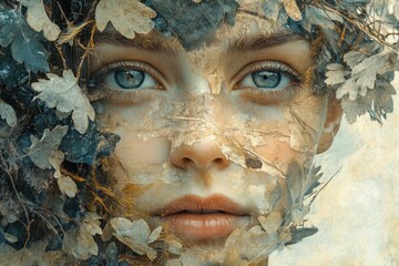 Woman with a wreath of leaves on her head