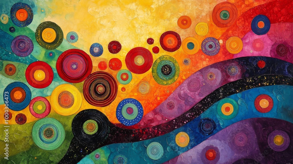 Canvas Prints Abstract colorful circles artwork