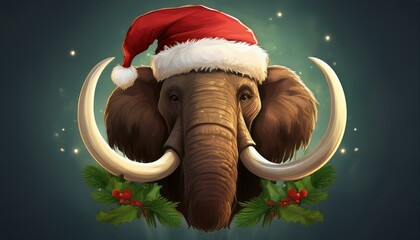 Christmas mammoth in the snow 