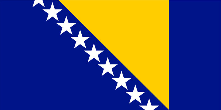 Flag of Bosnia and Herzegovina. Accurate proportion and official colors.