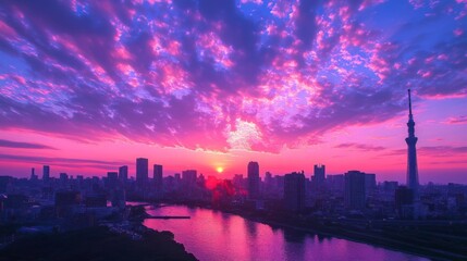Fototapeta premium Tokyo Skyline at Sunset