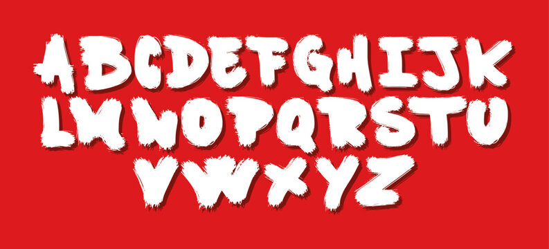 Fuente org&aacute;nica hecha a mano con pincel may&uacute;sculas para posters y rotulos grandes, tipograf&iacute;a estilo urbana , letras vectoriales e individuales