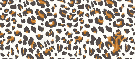 Seamless hand drawn leopard pattern, detail
