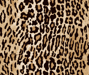 Seamless hand drawn leopard pattern, detail
