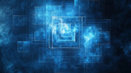 Abstract Digital Blue Geometric Background