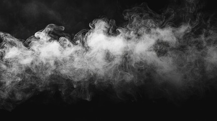 Mysterious White Smoke on Black Background