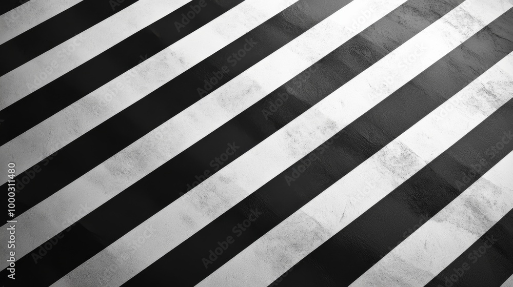 Wall mural Diagonal black and white stripes abstract