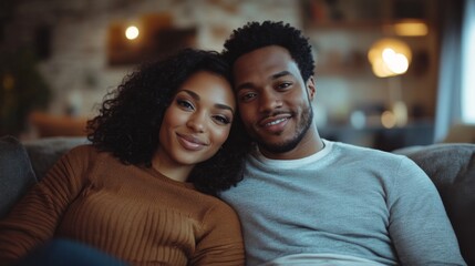 Fototapeta premium Happy Couple Relaxing at Home