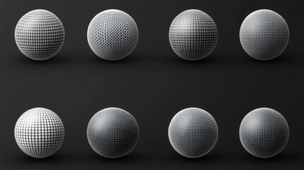 Digital Wireframe Spheres
