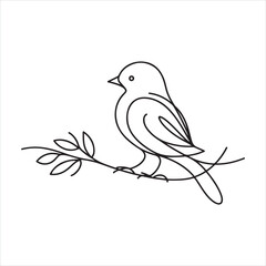 single one line bird silhouette on white background
