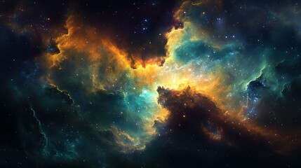 Fototapeta premium A Cosmic Dance of Nebulae and Stars in Deep Space