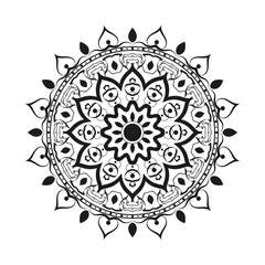 Luxury mandala background design with black and white decoration	