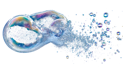 Fresh soap bubbles with transparent background cut out design element